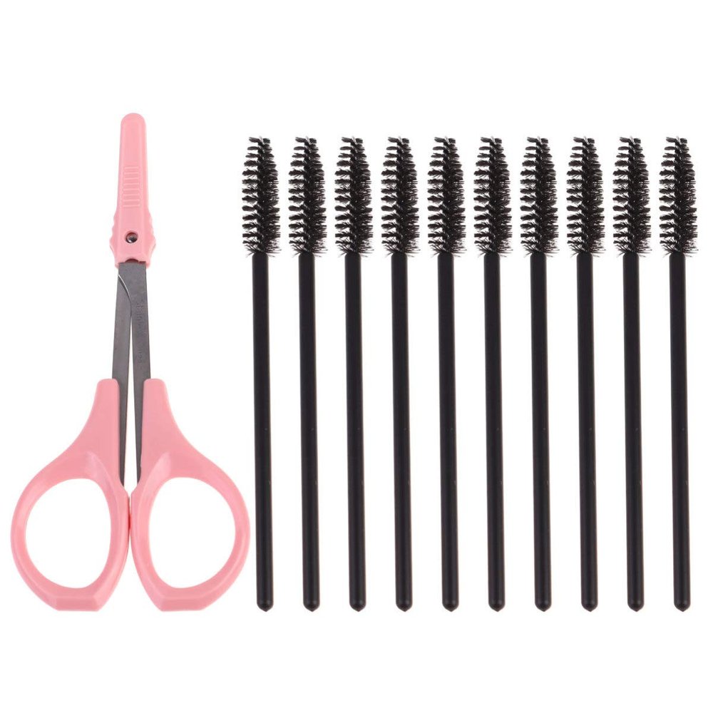 FRCOLOR 1set Eyelash Scissors Set Eyelash Wands Stainless Steel Eyebrow and Lash Trimming Tools for Precision Makeup Application