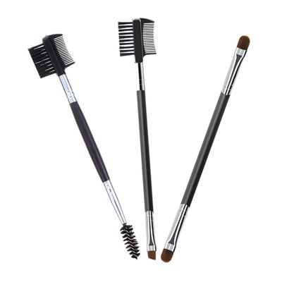MUSISALY 3pcs Double Eyebrow Brush and Portable Eyelash Comb Spiral Beauty Tool for Eyebrow Shaping and Eyelash Grooming Easy to Clean Design Black