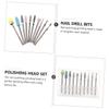 10pcs Set Nail Drill Bits Grinding Heads for Cuticles Toe Nails view 2