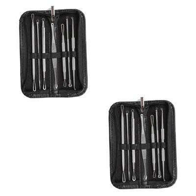 MERRYHAPY 14pcs Blackhead Removal Tool Kit Comedone Extractor Set for Blemish Treatment Includes and Spoon Extractors for Skin Types