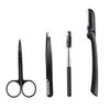 FRCOLOR 4pcs Elegant Eyebrow Grooming Kit for Women Hair Plucker Tweezers Scissors Clip for Face Eyebrows Travel-friendly Beauty Tools view 1