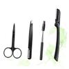 FRCOLOR 4pcs Elegant Eyebrow Grooming Kit for Women Hair Plucker Tweezers Scissors Clip for Face Eyebrows Travel-friendly Beauty Tools view 4