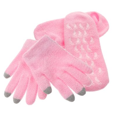 ASAKKURA 4pcs Moisturizing Gel Gloves Socks for Women for Dry Skin Comfortable Overnight Wear Absorption Intensive Hydration for Hands Feet