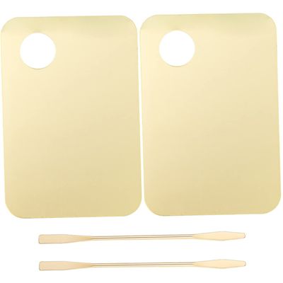 Healeved 2set Acrylic Makeup Mixing Spatula Portable Mixing Tools for Foundation and Nail Art and Lightweight Design for Professional Makeup Artists