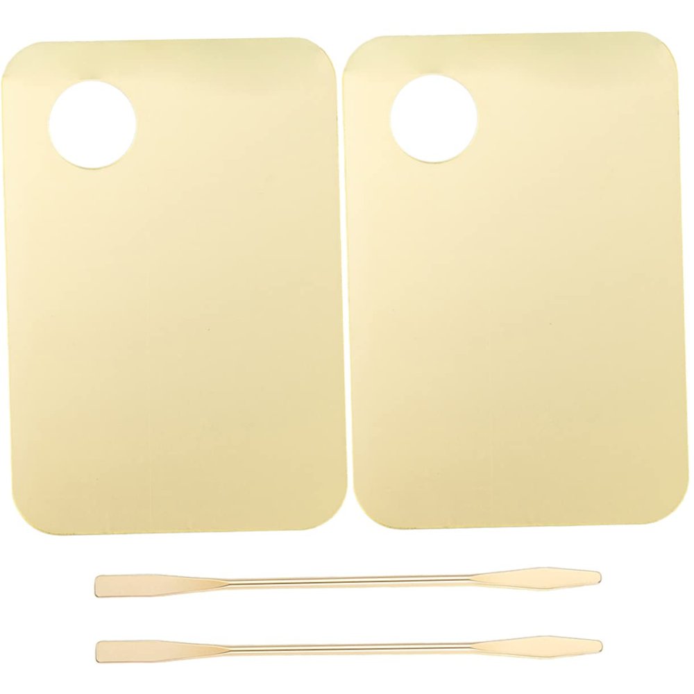 Healeved 2set Acrylic Makeup Mixing Spatula Portable Mixing Tools for Foundation and Nail Art and Lightweight Design for Professional Makeup Artists