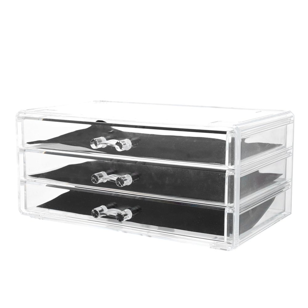 VINTORKY Acrylic Cosmetic Organizer Transparent Makeup Storage Holder for Jewelry and Beauty Products for Dresser and Vanity Use
