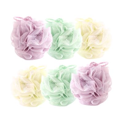 ASAKKURA 6pcs Bath Ball Flower Shower Bath Mesh Ball Scrubber Rinse Exfoliating Sponges Back Scrubber for Body