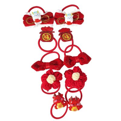 10 Pieces Cartoon Girls Hair Ties Flowers Bow Animal Soft Rubber Bands Little Hair Bands Ropes Hair Rings for Kids, Style D