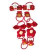 10 Pieces Cartoon Girls Hair Ties Flowers Bow Animal Soft Rubber Bands Little Hair Bands Ropes Hair Rings for Kids, Style D view 1