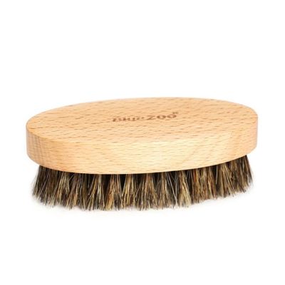FRCOLOR Oval Boar Bristle Beard Brush Beech Handle Men's Grooming Tool for Healthy Facial Hair Care for Styling and Cleaning Beards
