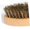 FRCOLOR Oval Boar Bristle Beard Brush Beech Handle Men's Grooming Tool for Healthy Facial Hair Care for Styling and Cleaning Beards view 3