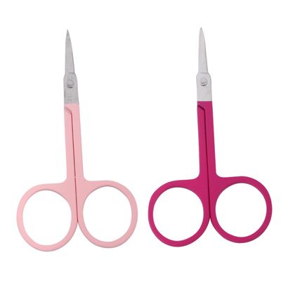 Gogogmee 2pcs Portable Eyebrow Scissors Stainless Steel Trimmers Comfortable Grip for Eyebrow and Beard Grooming Beauty Tool for Easy Precision Trimming