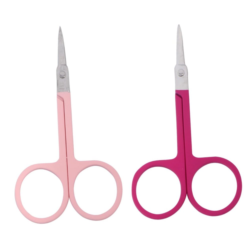 Gogogmee 2pcs Portable Eyebrow Scissors Stainless Steel Trimmers Comfortable Grip for Eyebrow and Beard Grooming Beauty Tool for Easy Precision Trimming