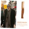 HONMEET Solid Wood Beard Styling Brush Men's Hair Comb Portable Bristle Beard Comb view 2