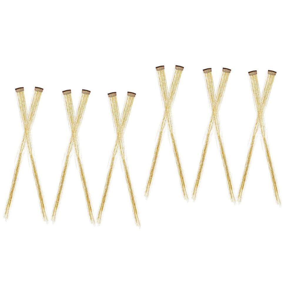 FOYTOKI 12pcs Heat Safe Fairy Hair Tinsel Braiding Kit for Girls Glitter Hair Extensions