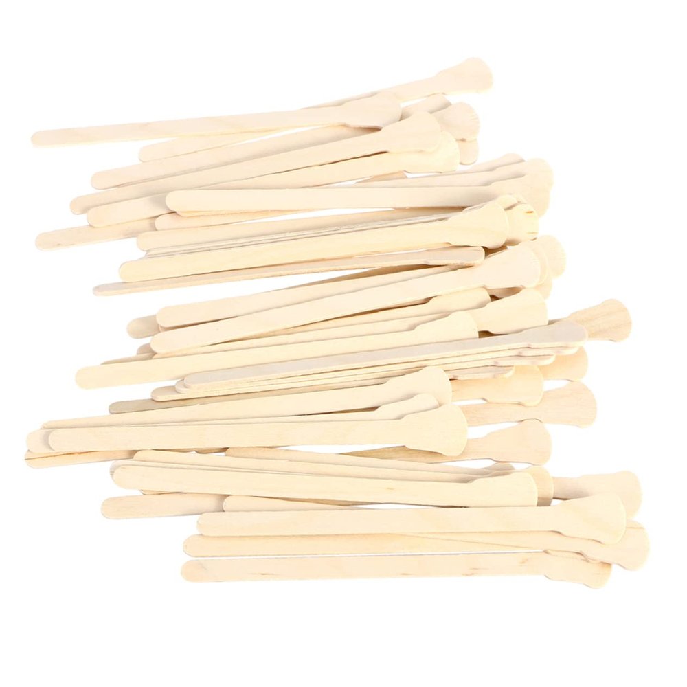 Gogogmee Waxing Spatula 50 Sticks Soft-ended Wooden for Strip Hot Wax Applications