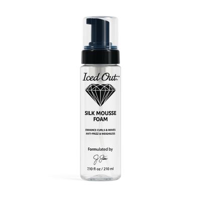Iced Out Silk Mousse Foam | Volumizing & Curl Enhancing Hair Mousse for Men & Women  Frizz Control, Adds Shine, Long-Lasting Shape & Hold | 7.10 fl oz