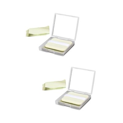 IWOWHERO 2sets Tea Oil Absorbing Sheets Mirror Puff for Oily Skin Blotting Facial Paper for Men Women Convenient Portable Case for Daily Use