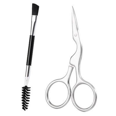 HAPINARY 2pcs Eyebrow Grooming Set Precision Eyebrow Scissors and Brush Comb for Shaping and Trimming Durable Makeup Tools for Daily Use for Women Grooming