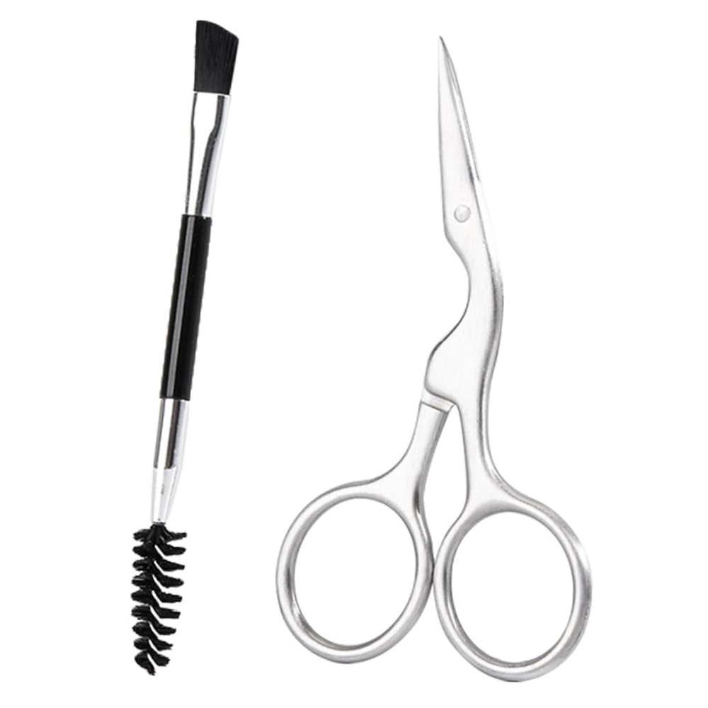 HAPINARY 2pcs Eyebrow Grooming Set Precision Eyebrow Scissors and Brush Comb for Shaping and Trimming Durable Makeup Tools for Daily Use for Women Grooming