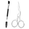 HAPINARY 2pcs Eyebrow Grooming Set Precision Eyebrow Scissors and Brush Comb for Shaping and Trimming Durable Makeup Tools for Daily Use for Women Grooming view 1