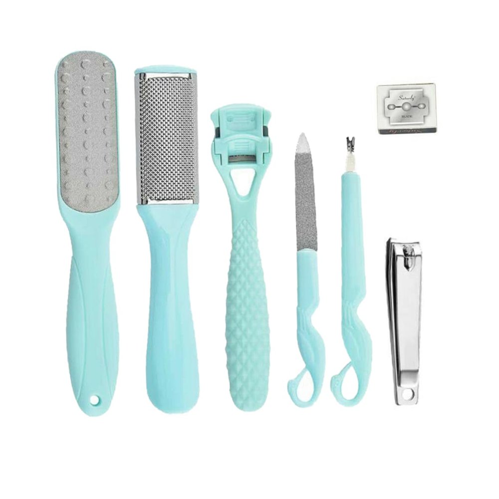 AUTSUPPL 1set Foot Care Kit Dead Skin Remover Tools Professional Pedicure Set for Exfoliating Calloused Feet Comfortable Handle for Home Travel Use