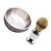 ASAKKURA 2pcs Stainless Steel Shaving Brush Soap Bowl Set for Men's Wet Shaving Ergonomic Design for Easy Use for Barbershops and Home Grooming Compact and Portable view 1