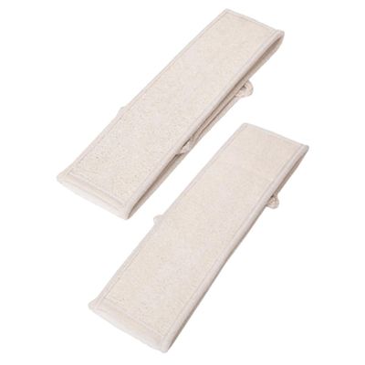 ASAKKURA 2pcs Long Handled Bath Loofah Scrub Sponges Natural Luffa Body Washers for Shower Back Scrubbing Deep Cleansing Tools