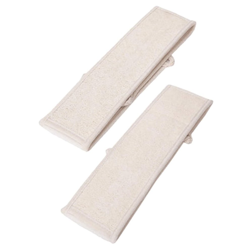 ASAKKURA 2pcs Long Handled Bath Loofah Scrub Sponges Natural Luffa Body Washers for Shower Back Scrubbing Deep Cleansing Tools