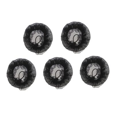 ASAKKURA 5pcs Bun Cover Hair Nets for Dancers Elastic Design Lace Trim for Ballet Performance Easy to Use Reusable Hair Accessories