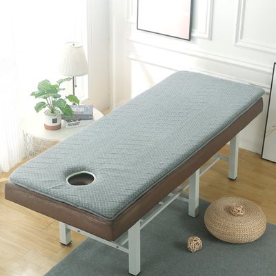 LDLCYCN Thicken Memory Foam Massage Table Mattress Topper with 4 Corner Elastic Band Spa Bed Cushion with Hole Lash Bed Pad Non-Slip Lash Bed Cushion for Beauty Salon,Gray/a,185 * 70cm(S)