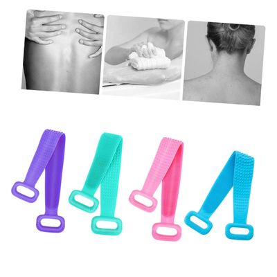 AUTSUPPL Silicone Exfoliating Bath Towel Long 76cm Back Scrubber Massage Brush for Men and Women for Shower and Bathroom Supplies