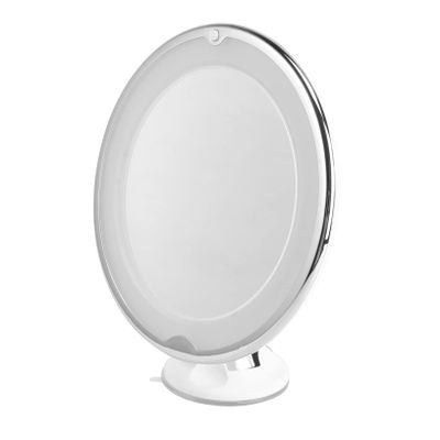 OSOLADY Magnifying Led Vanity Mirror with Suction Cup Round Tabletop Cosmetic Mirror for Makeup Application for Bathroom No Battery Included