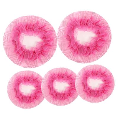 Outanaya 5pcs Ballet Bun Hair Net Set Invisible Crochet Hair Nets for Women Girls for Ballet Bun