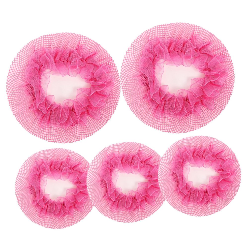 Outanaya 5pcs Ballet Bun Hair Net Set Invisible Crochet Hair Nets for Women Girls for Ballet Bun