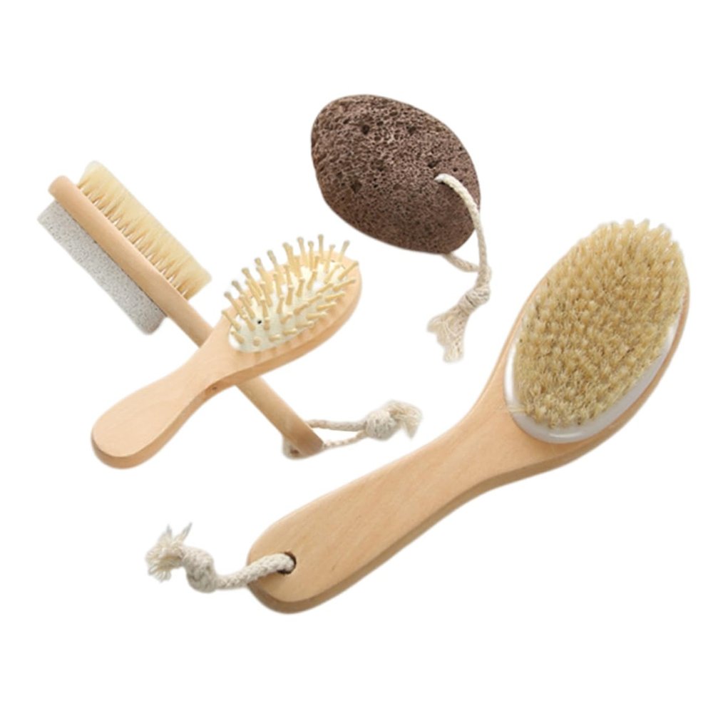 GARVALON Cleansing Exfoliating Body Brush Scrubber Exfoliating Stone Portable Shower Brush Deep Clean Massage Ergonomic Grip