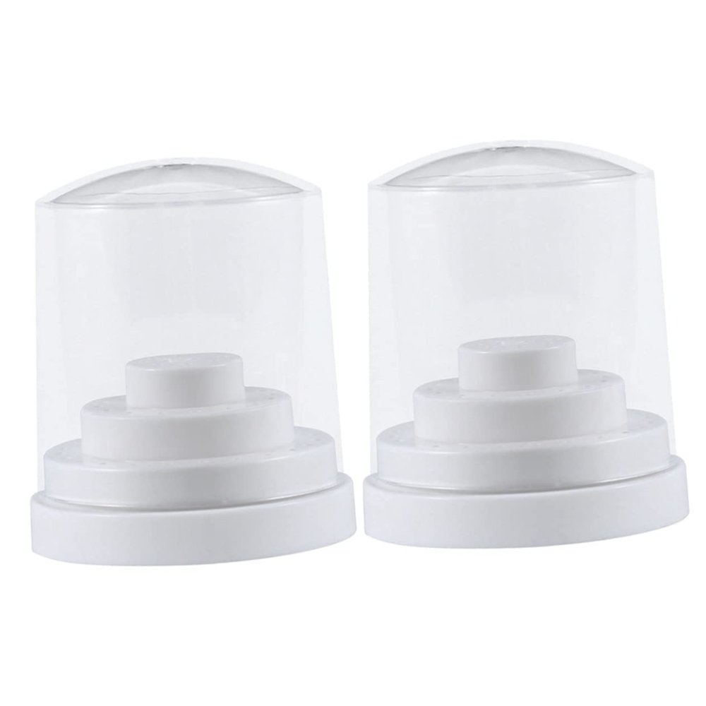 BIUDECO 2pcs Nail Bit Holder Box Slots Manicure Drill Bits Container Nail Tech Organizers and Storage Case