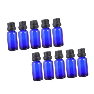ASAKKURA 12pcs Blue Glass Empty Essential Oil Bottles with Large Dropper Cap Travel-friendly Sub Bottles for Diy Perfumes Scents Beauty Liquids