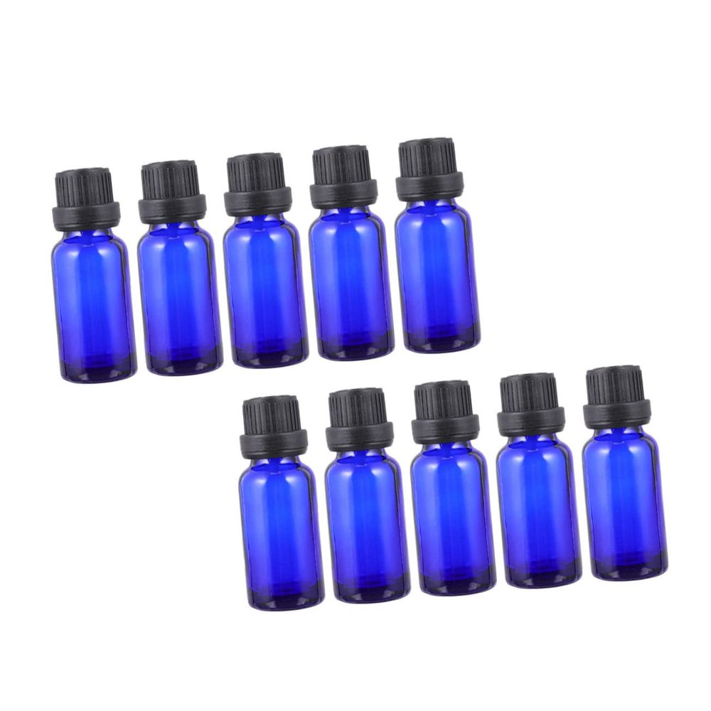 ASAKKURA 12pcs Blue Glass Empty Essential Oil Bottles with Large Dropper Cap Travel-friendly Sub Bottles for Diy Perfumes Scents Beauty Liquids