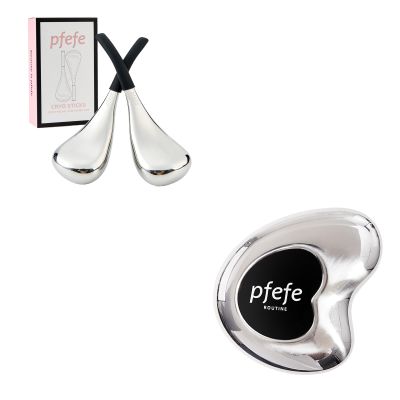 pfefe Cryo Sticks and Gua Sha Set, Esthetician Supplies Cooling Spa Globes Cold Roller with Storage Case