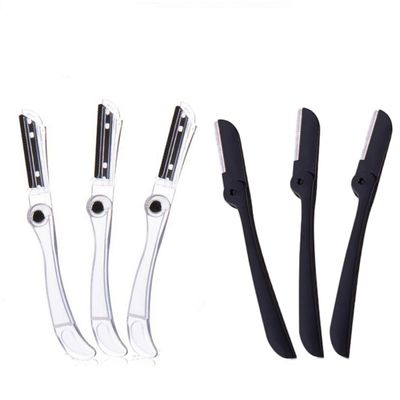 Gogogmee 6pcs Portable Folding Eyebrow Razor Safe Facial Hair Remover for Women Compact Eyebrow Trimmer Random Colors Easy to Use and Clean for Travel and Makeup Applications