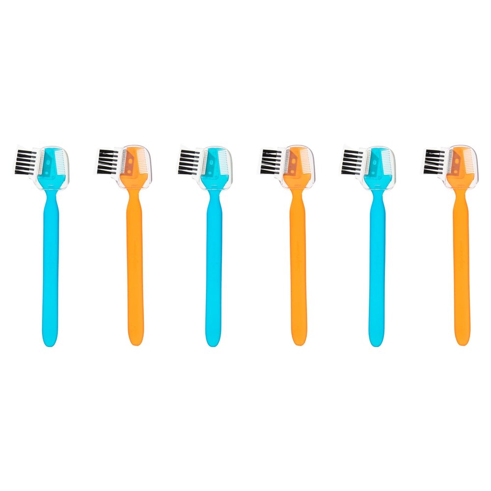 Healeved 6pcs Stainless Steel Eyebrow Razor for Face Brow Trimmer Brush Comb Facial Hair Remover for Women for Face Brow Shaper Facial Hair Removal Tool