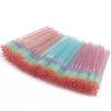300 PCS Crystal Eyelash Mascara Wands Disposable Lash Brushes for Extensions Spoolie Brush Applicators Makeup Tool Kits (Mixed 3 color) view 1