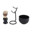 Shaving Soap Bowl Stand Brush Set Men Facial Hair Grooming Set for Barbershop Home Salon view 1