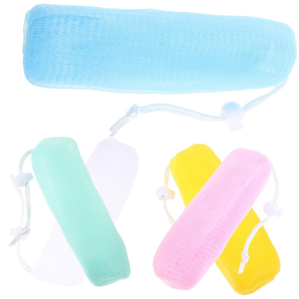 BIUDECO 2sets Exfoliating Soap Pouch Maker Scrubbing Net for Handmade Soap Storage Making Supplies 5pcs*2