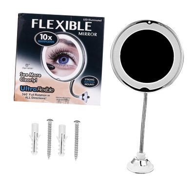 OSOLADY Led Lighted Makeup Mirror Magnification Suction Cup for Table Bathroom Natural Light