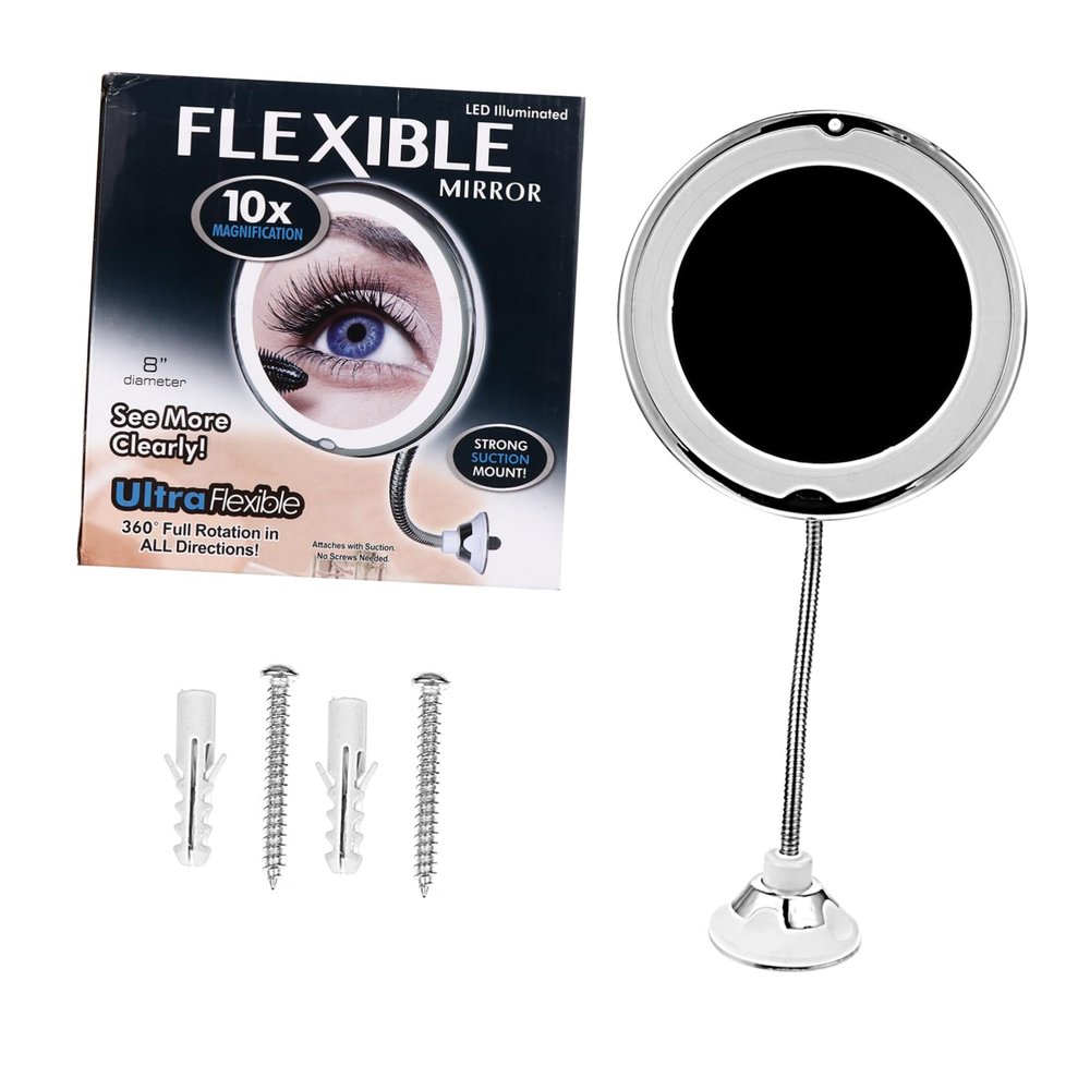 OSOLADY Led Lighted Makeup Mirror Magnification Suction Cup for Table Bathroom Natural Light
