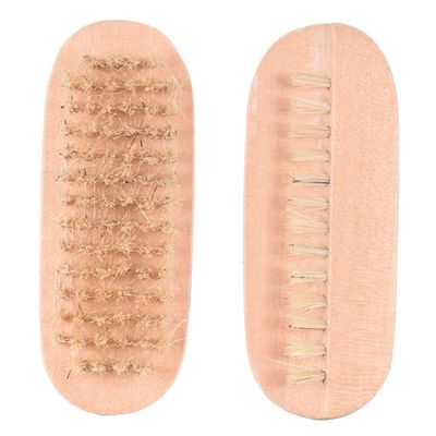 Healeved 4pcs Double-sided Nail Cleaning Brush Handle Bristle Massage Brushes for Manicure Pedicure Sturdy Comfortable Grip for Salon Use Home Nail Care