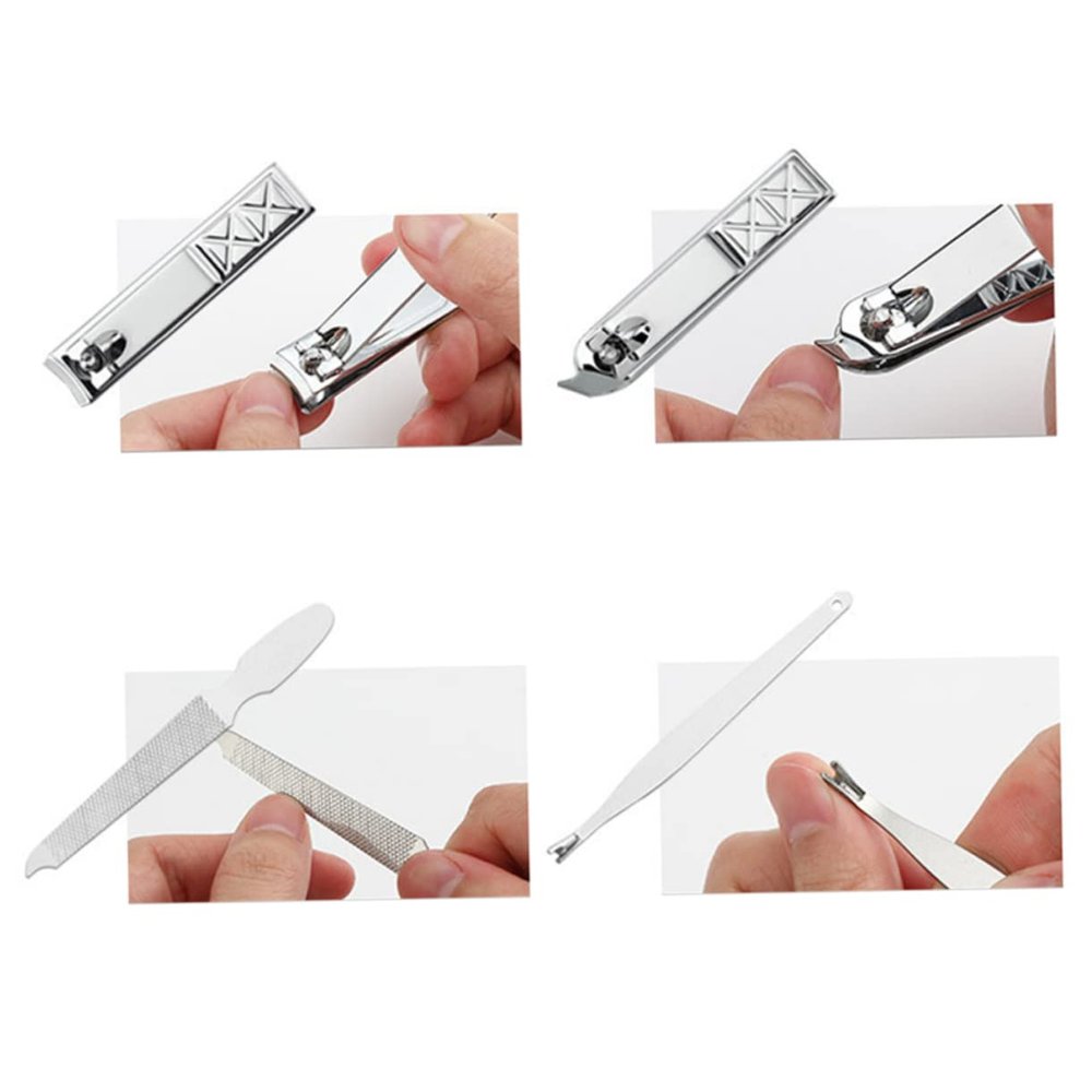 NULYLU 21pcs Stainless Steel Nail Clipper Set Ergonomic Nail Trimmer File Tools for Home Travel Use