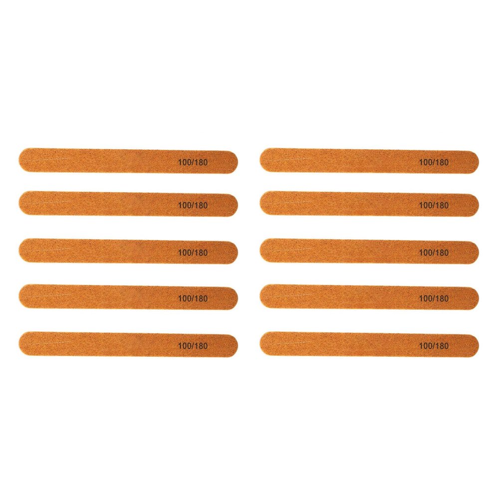 10pcs Nail File Professional Wooden Core Reusable Double Sides Washable Grit Nail Files for Acrylic Nails